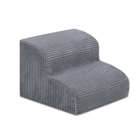 Mesa Lemon Dog Stairs & Steps for High Beds, 2 Steps High Density Foam Waterproof Dog Ramp for Small Dogs and Cats, Pet Stairs with Removable Washable Cover for Bed, Couch, Sofa and Car (H: 11.8")