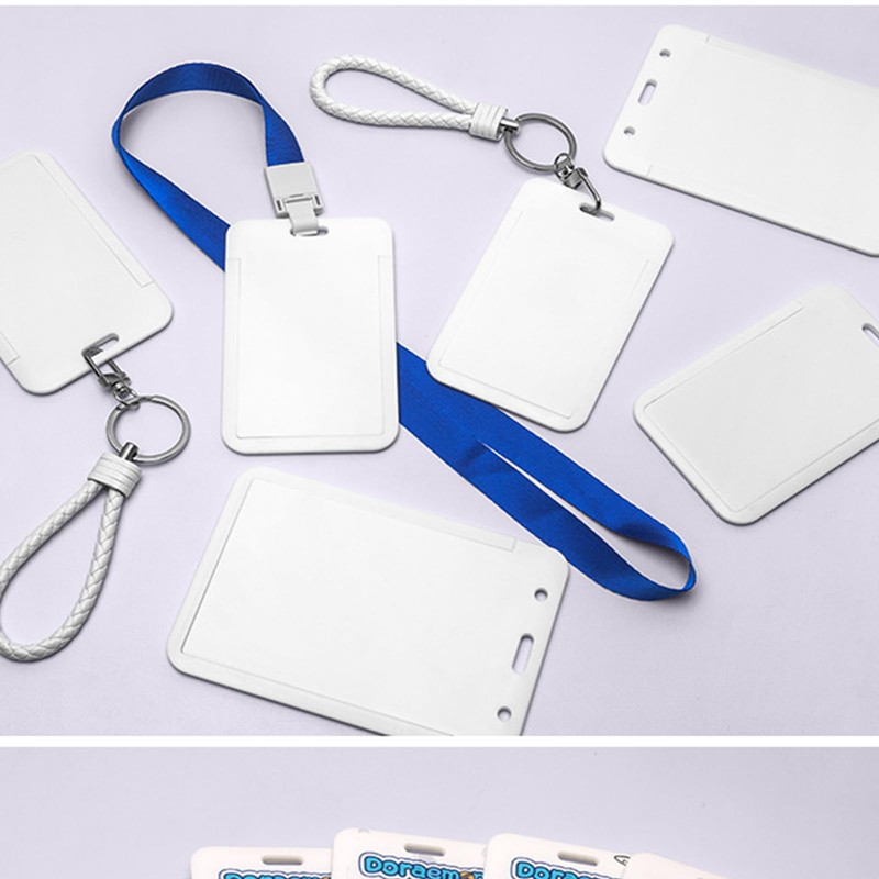 2 Pack Plastic ID Badge Holder Hard Black White Id