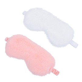 Baluue 2sets Plush Goggles Travel Eye Mask for Airplane Eye Shades for Sleep Sleeping Eye Mask Sleep Blindfold Faux Fur Eye Cover Sleep Mask Plush Sleeping Blindfold Plush Eye Mask 2pcs*2