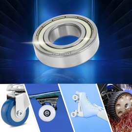 ACROPIX 6206ZZ Deep Groove Ball Bearings P0 30x62x16mm Lubricated Bearings Double Metal Seal Silver Tone Scooter Skateboard Wheel - Pack of 2