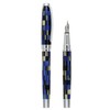 Xezo Urbanite Fountain Pen, Medium Nib. Retro Blue, Black, and