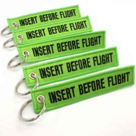 Rotary13B1 - Insert Before Flight Keychain - Lime Green/Black 5pcs