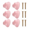 BigKego 6 Pieces Furniture Knobs Heart Shape Ceramic Drawer Handles