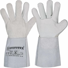 Safetytex Cowhide Leather Gloves KOSSEBADE Welding Gloves Made of Cowhide Leather and Split Leather – Protection Against Heat, Sparks & Mechanical Influences – Sizes: 12, 1 Piece
