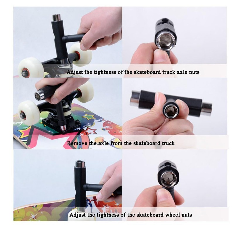 GCAMX Portable Skateboard T-Tool with Phillips & Hex Wrenches -