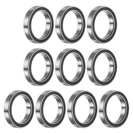 sourcing map 10pcs 6702-2RS Deep Groove Ball Bearings, Chrome Steel Double Rubber Sealed Bearing 15mm x 21mm x 4mm