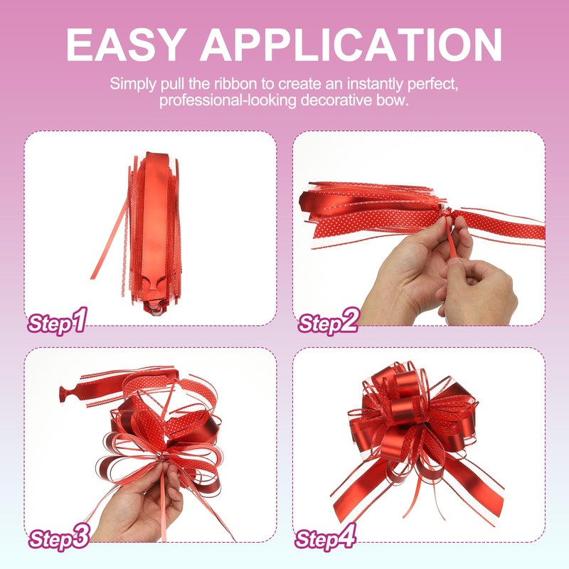 PATIKIL 6 Pcs Large Pull Bow Gift Wrapping, 9 Inch