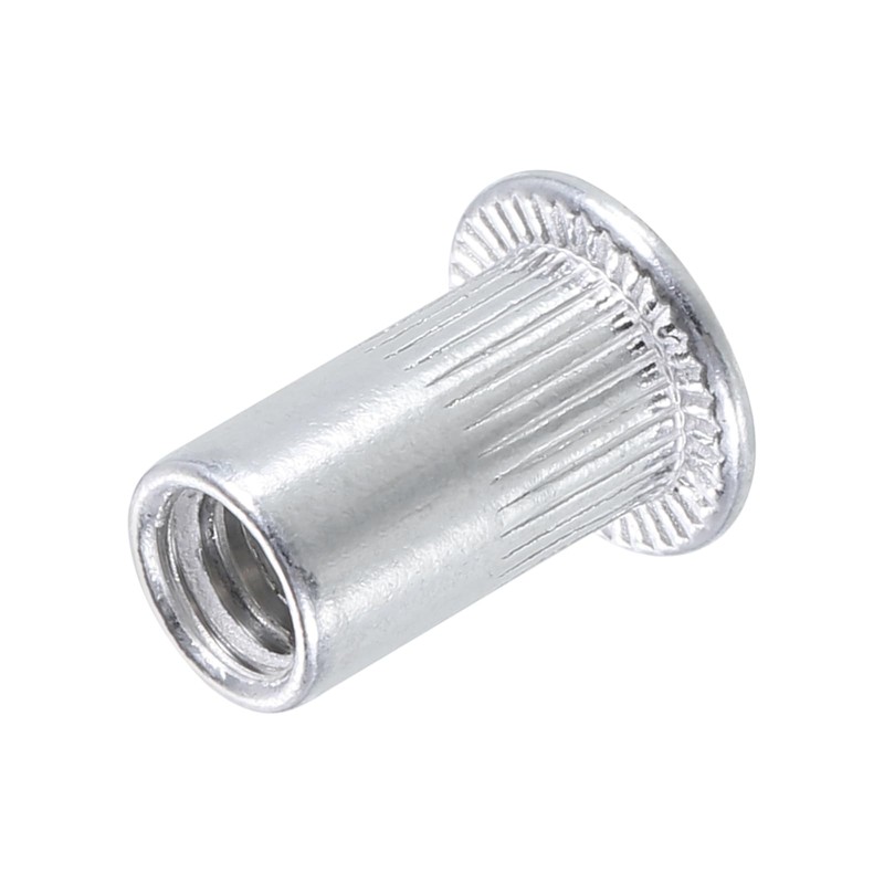 sourcing map M5 Rivet Nuts Aluminium Alloy Knurled Flat Head