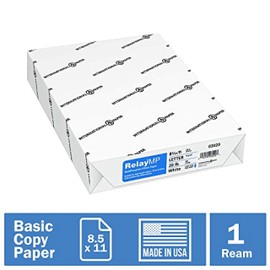 Relay MP, Multipurpose Copy Paper, 20lb, 8.5 x 11, 92 Bright - 1 Ream / 500 Sheets (013080R),White