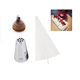 Montblanc Tips + Pastry Bag Set Montblanc Tips (Stainless Steel) Pastry Bags 1 pcs Set of 2 Montblanc Squeezer Montblanc Tips Set Montblanc Tips for Montblanc Pastry Bags