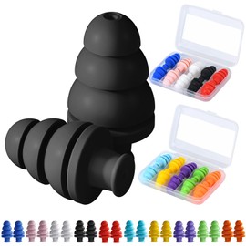 Ear Plugs for Sleeping Noise Cancelling, 10 Pairs Reusable Earplugs for Sleeping, Concert, Travel, Work,Snoring, 33dB Highest SNR (10 colors12)