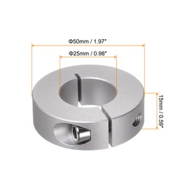 QUARKZMAN 2 Pieces Split Adjustment Rings 25 mm Bore 50 mm AD 15 mm Wide Aluminium Alloy Depth Stop Rings for Wheel Wheelbarrow Axle Gear Units Machine Tool Industrial Anodizing