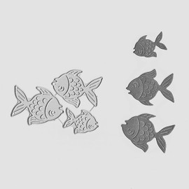 Fish Cutting Dies for Card Making，Fish Cutting Dies Cut Stencils for DIY Scrapbooking Photo Album Decorative Embossing Paper Dies for Card Making Templated+Cute Brooch Pin