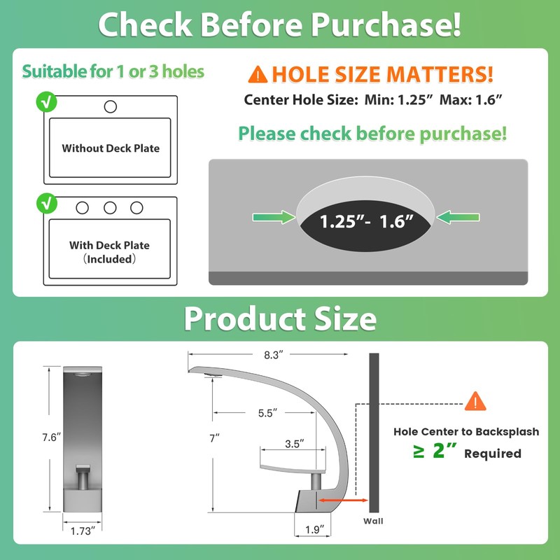 Geobella Bathroom Sink Faucet Modern Single Hole 1-Handle Faucet, Brushed