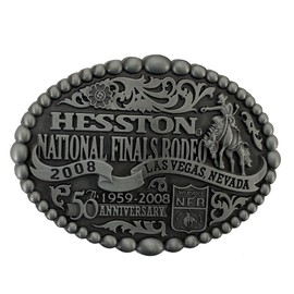 Hesston 2008 National Finals Rodeo NFR Adult Size Belt Buckle, New, Wrangler