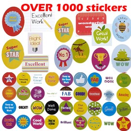 Stars and Smiles Reward and Praise Stickers for Parents and Teachers - Over 1000 Stickers
