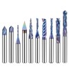 SpeTool 10-Piece CNC Router Bits Set, 1/4 Inch Shank, TAC