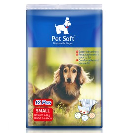 Pet Soft Disposable Dog Nappies for Female Dogs, Pack of 36, Highly Absorbent Cats Dog Nappies for Female Dogs, Incontinence, Heat, Urinary Tract (S, 36)