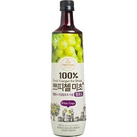 White Grape Fruit Vinegar Drink Bottle (900ml, 30.43 Fl Ounces), Petitzel Micho Collection; CJ 쁘띠첼 미초, 마시는 식초 White Grape 청포도