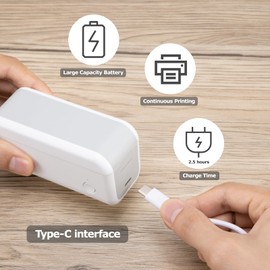 Kiperline Label Printer, Bluetooth Sticker Label Device Portable Label Printer with iOS and Android Support for Home Office (White)