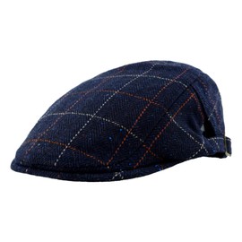 KeepSa Cotton Men's Peaked Cap Flat Cap Peaked Cap Gatsby Newsboy Flat Cap Beret Hat, B29 - Navy Blue