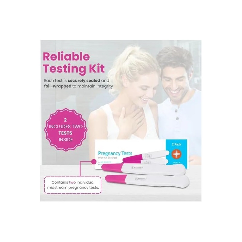 Pregnancy Test Kit, 2 Pack, Over 99% Accurate, Quick Results