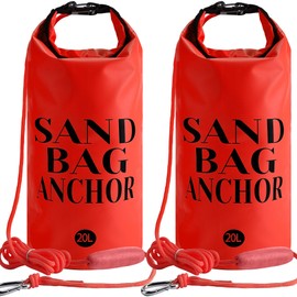 RunNico 2 Set 20L 500D Sand Anchor for Floating, 2 in 1 PWC Jetski Anchor Kit with Adjustable Buoy, Waterproof Dry Bag for Water Sports Jet Ski Kayaks Boat Watercraft and Canoe