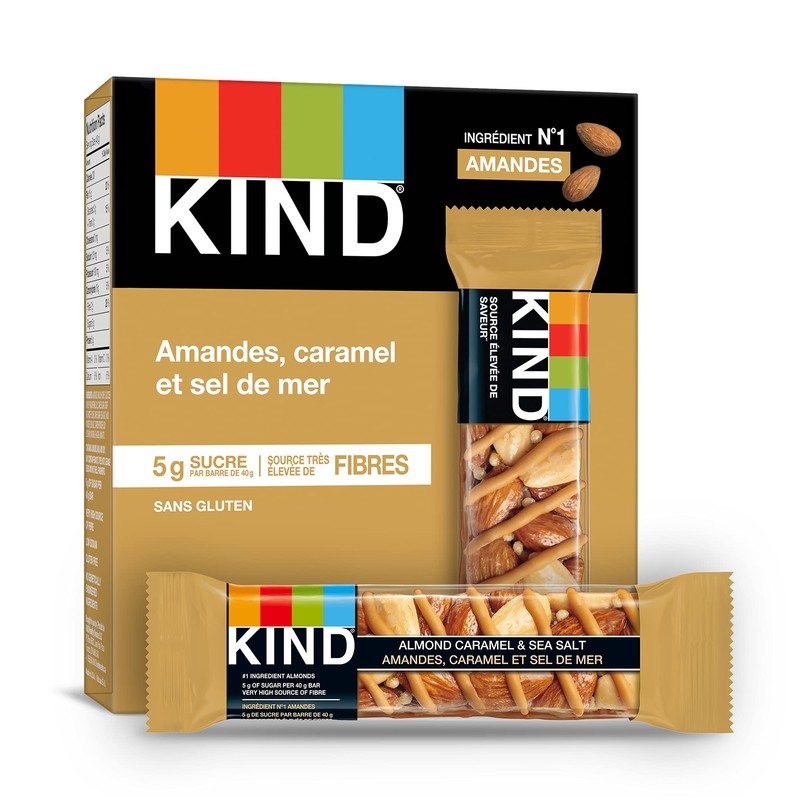 KIND Fruit & Nut Caramel Almond Sea Salt, Gluten Free,
