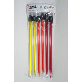 Red Heart, Coats & Clark 6 pc Crystalites Knitting Needle Set in assorted sizes.