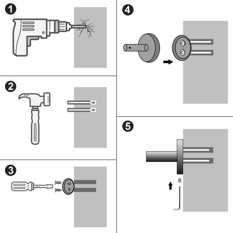 Tuggui Towel Robe Hook SUS 304 Stainless Steel Wall Mount