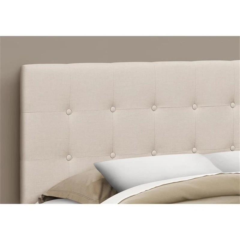Monarch Bed Headboard Only Queen Size Bedroom Upholstered Linen Look