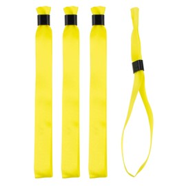 20 Yellow Fabric Bracelets for Events - Plastic Clasp to Avoid Transmission or Reuse - Comfortable Satin Bracelets of High Quality, Vinyl
