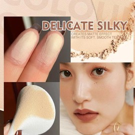 Polvo prensado Gagk, polvo prensado facial con control de aceite, polvo fijador mate, polvo de acabado impermeable de larga duración, maquillaje en polvo fijador (02)