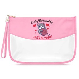 Sfodiary Cat Lover Gifts for Women Makeup Bags Cat Themed Gifts for Girls Friends Cosmetic Bag Animal Lover Birthday Christmas New Year Present for Mom Aunt Zipper Toiletry Pouch