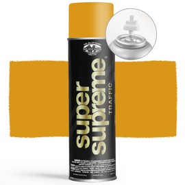 Fox Valley Super Supreme Traffic Marking Spray Paint – Fast-Drying, Long Lasting, Durable & Weather-Resistant - Marking Paint for Roads, Parking Lots, Sidewalks & Factory Floors, 18oz (6-Pack, Yellow)