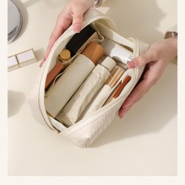 COENVYLIV Large Capacity Travel Makeup Bag for Women Waterproof Cosmetic Storage Pouch Toiletry Bag Make Up Brushes Organizer Hand Bag for Trips Vacation,Pink