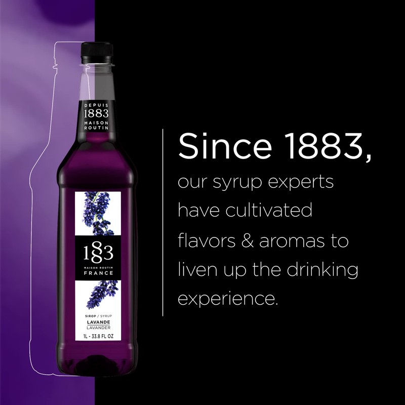 1883 Lavender Syrup for Drinks, Made in France, 1 Liter