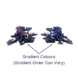 3D Printed Dragon - 4 Inch Tiny Lunar Dragon - Articulated Figurine - Multicolour (Starry Sky)