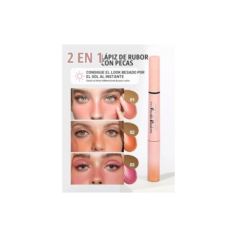 Anglicolor Lápiz 2 en 1 para pecas con rubor, resistente