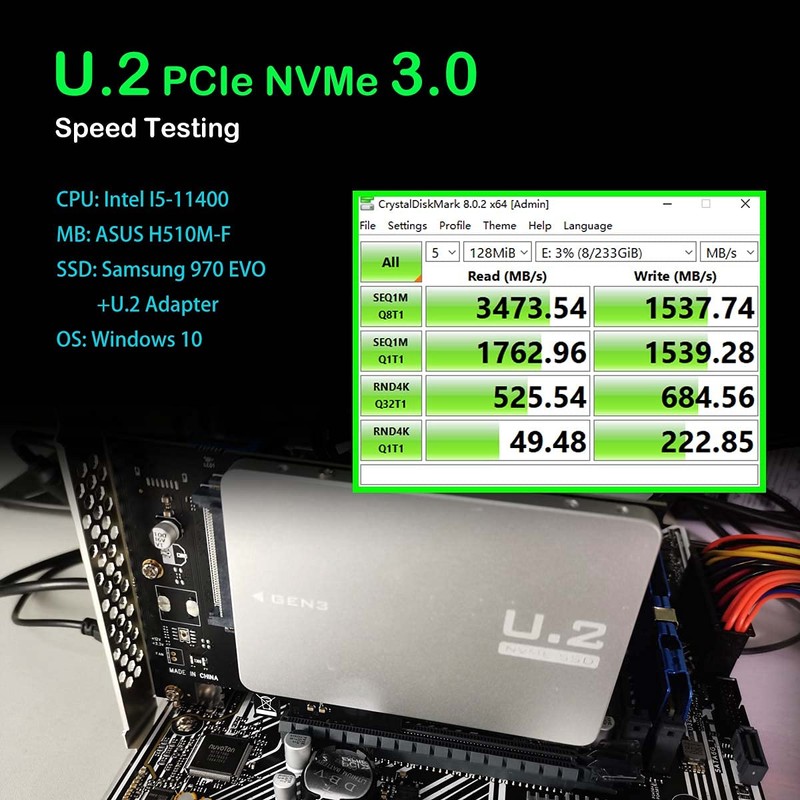 GLOTRENDS PU11 U.2 to PCIe 4.0 X4 Adapter for 2.5