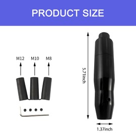 JawGrew Car Shifter Handle, Automatic Transmission Shifter Knob, Smooth Easy Grip Alloy Shift Knob with M8/M10/M12 Adapter, Universal for Most Cars (Black)