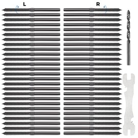 WAYSKA 80 Pack T316 Black Stainless Steel Right&Left Handed Thread Swage Lag Screws for Wood Post of 1/8" Black Cable Railing Hardware Kit and DIY Stair Baluster Hardware, Wrench Included