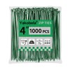Green Zip Ties 4", 1000 Pack, Cable Ties UV Resistant,