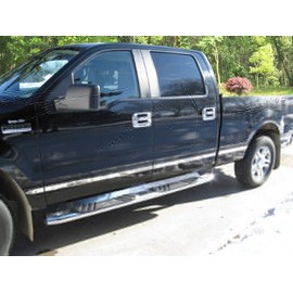 Made in USA! Compatible with 2009-2014 Ford F150 Crew Cab Long Bed Without Fender Flare Body Side Molding Trim 1 1/2" Wide 12PC