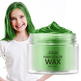 Hair Colour Wax, Magic Master Keratin Temporary Hairstyle Cream Instant Coloured Clay for Men and Women Party, Festival, Cosplay (6 Colours) (Emerald Green)