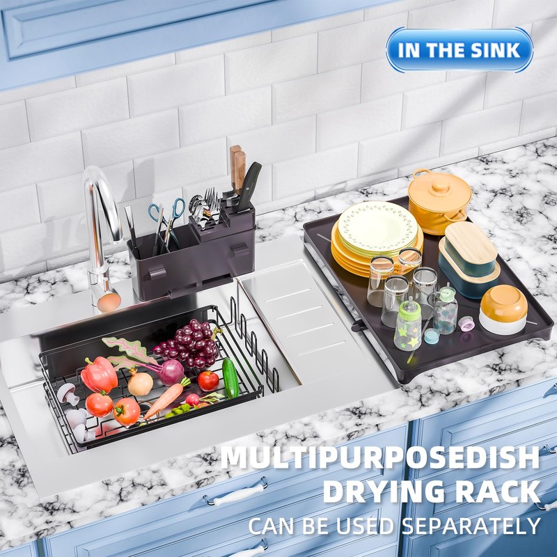 Simple Trending Dish Rack, Steel Dish Drying Rack for Kitchen