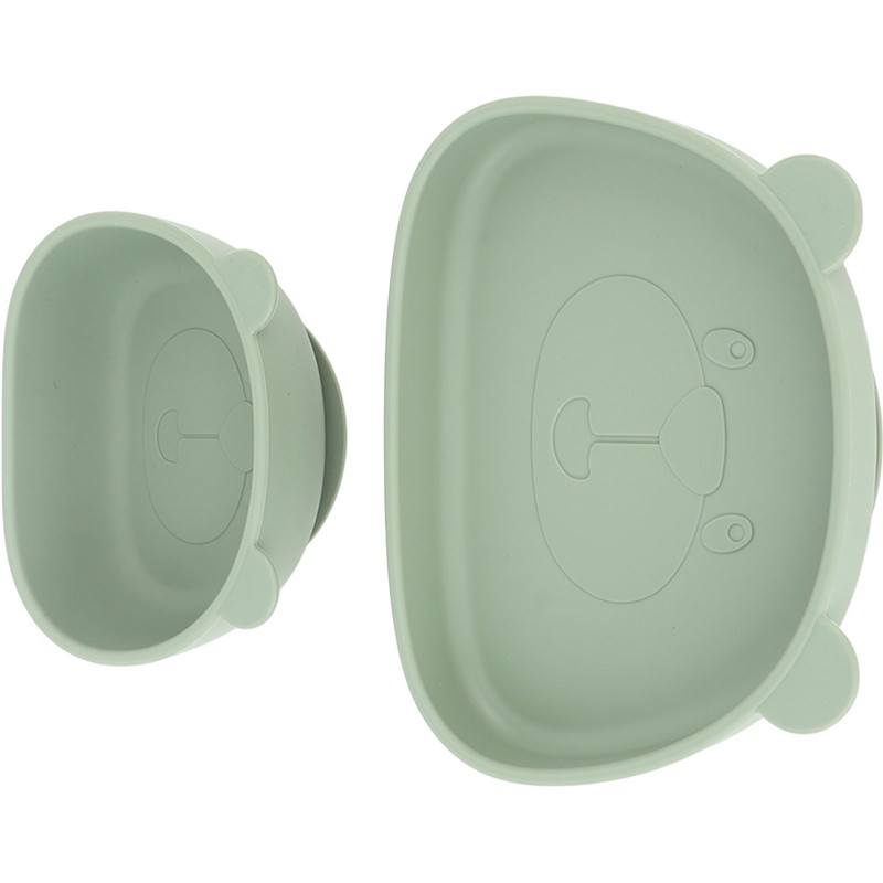 4pcs Children Plate Utensils Set Silicone Suction Bowls Set Toddler