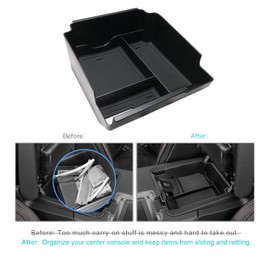 CDEFG Center Console Organizer Tray for 2022 2023 2024 Acura MDX Armrest Tray Storage Box Secondary Insert Tray Coin Container 2022 2023 2024 Acura MDX Interior Accessories (Black Trim)
