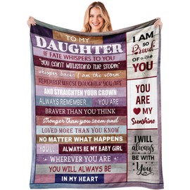 Velivn Daughter Gifts, Daughter Gifts from Mom Dad, Daughter Birthday Gifts, Best Gifts for Daughter, Birthday Gifts for Daughter Adult, to My Daughter Christmas Throw Blanket Gifts 50"x60"