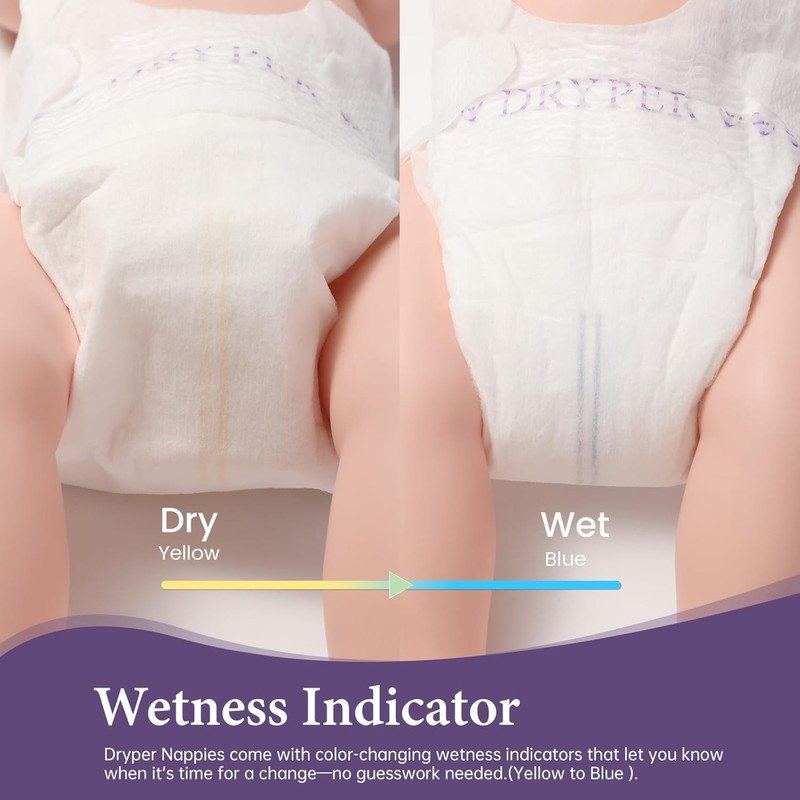 Baby Diaper,DRYPER Disposable Diaper Newborn Nappies Size 6 (16+kg), 3D